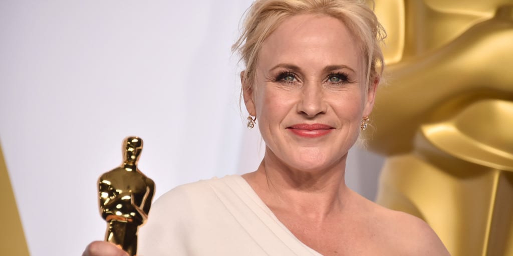 Patricia Arquette poses in the press room with the award for best actress in a supporting role for Boyhood at the Oscars on Sunday, Feb. 22, 2015, at the Dolby Theatre in Los Angeles. (Photo by Jordan Strauss/Invision/AP)