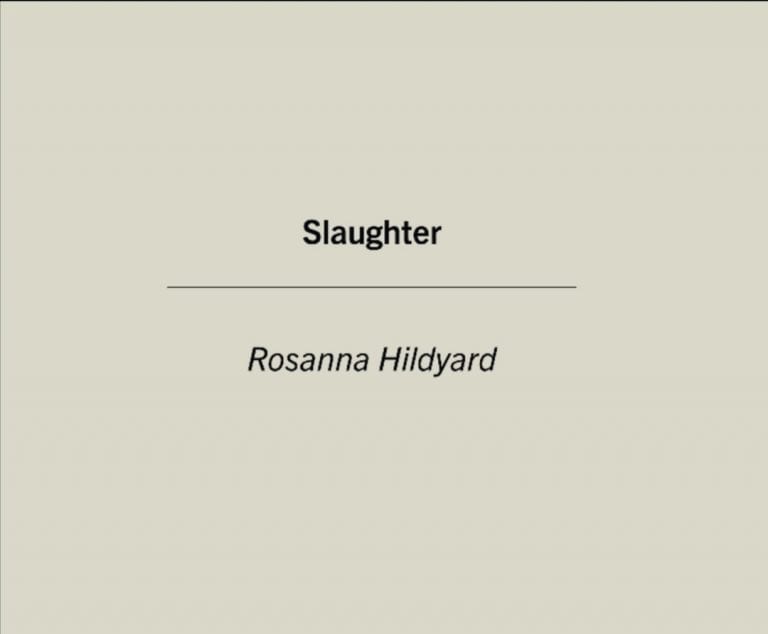 Book Review: Slaughter // Rosanna Hildyard