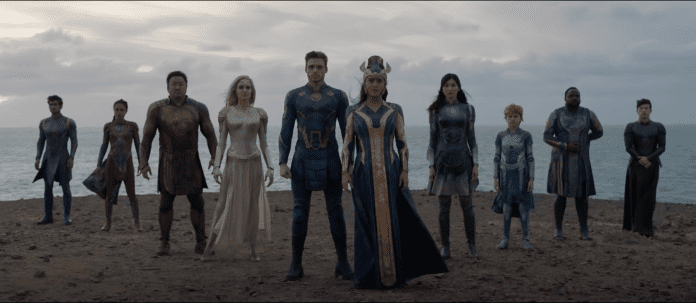 The cast of Marvel's Eternals as shown in a trailer