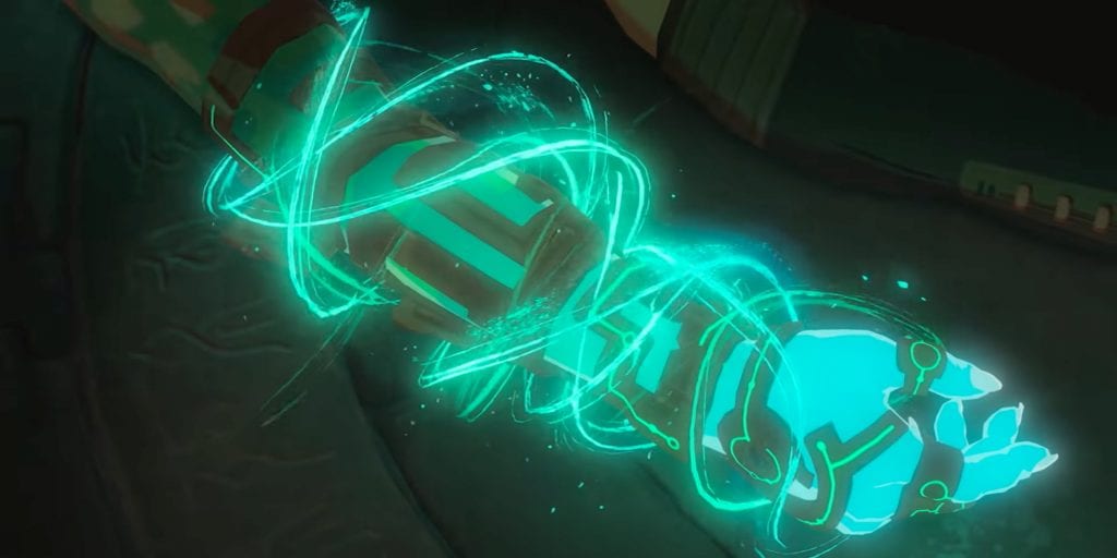 Link's arm is now imbued with magic in BOTW2