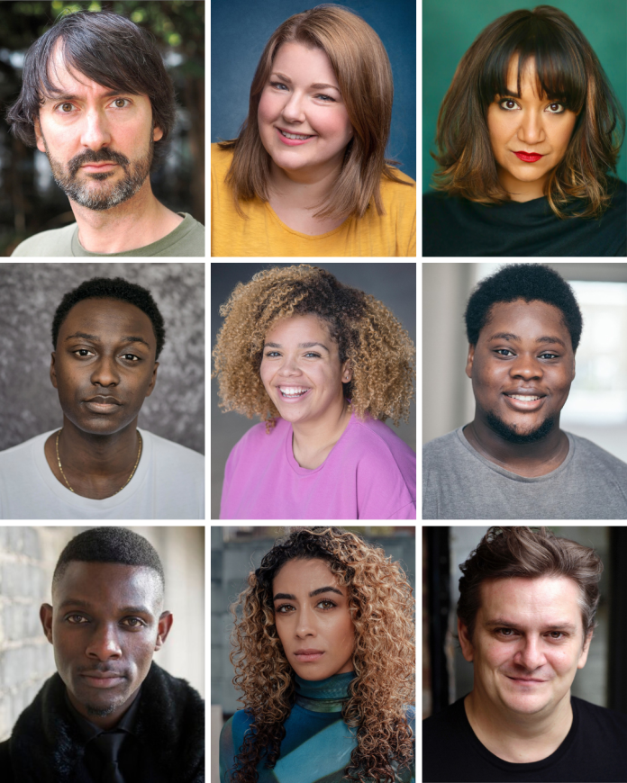 the cast for the modern adaptation of alice in wonderland at Liverpool Playhouse